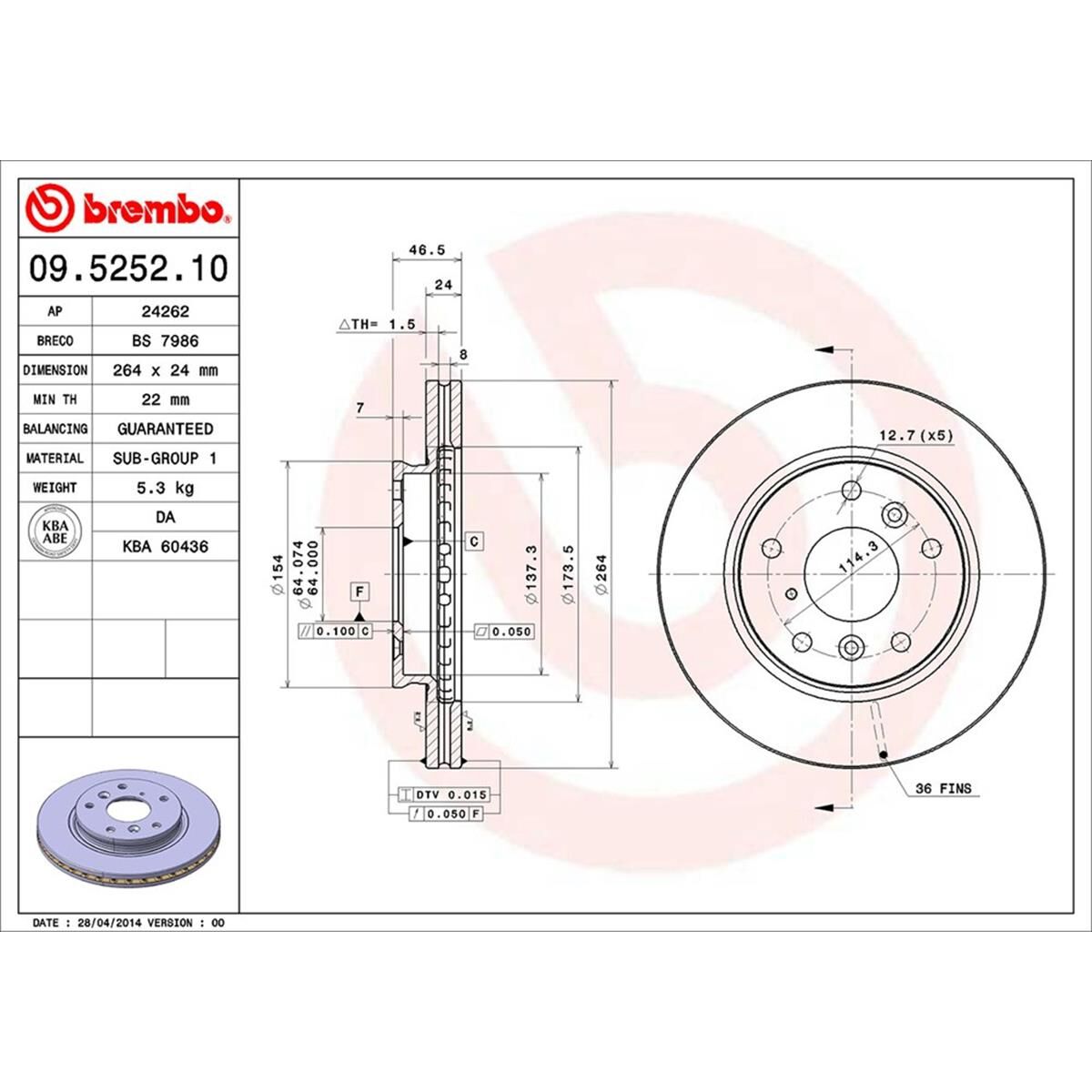 BREMBO DISC ROTOR, , scaau_hi-res