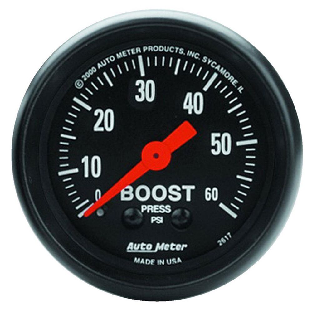 Autometer ZSeries Boost Gauge Mechanical 10 Feet, 0 60 PSI, 2 1/16