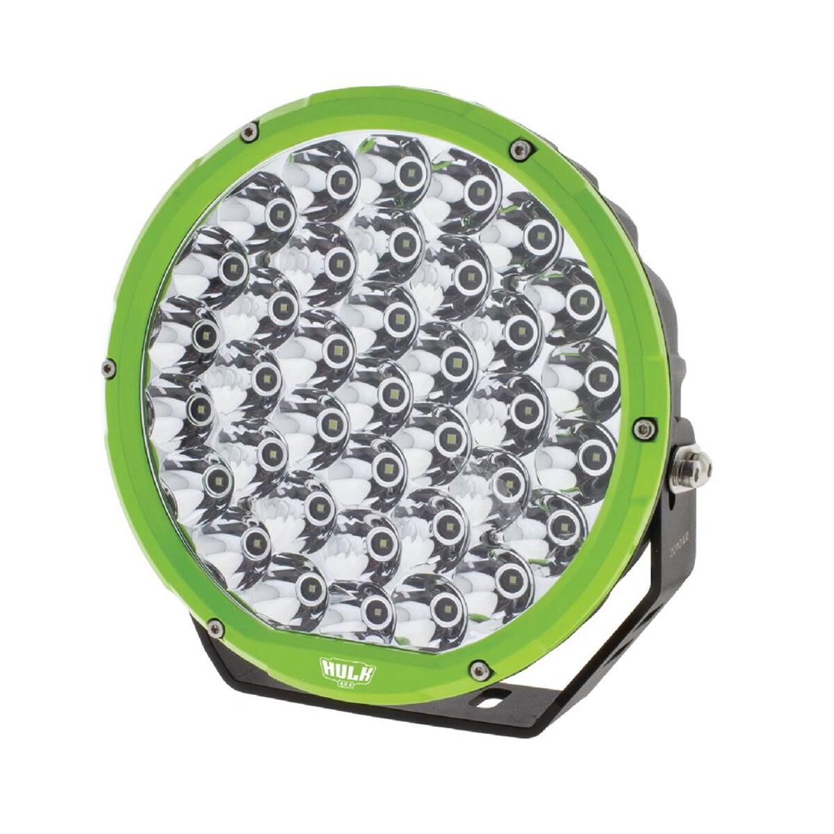 9" RND LED DRIVING LAMP DRIVNG BEAM 9-36V 160W 37 LEDs GREEN BEZEL 15,600Lms, , scaau_hi-res