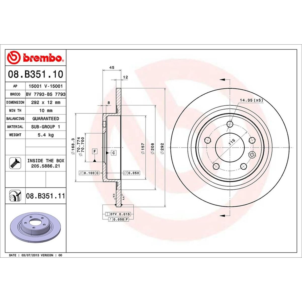 BREMBO DISC ROTOR, , scaau_hi-res