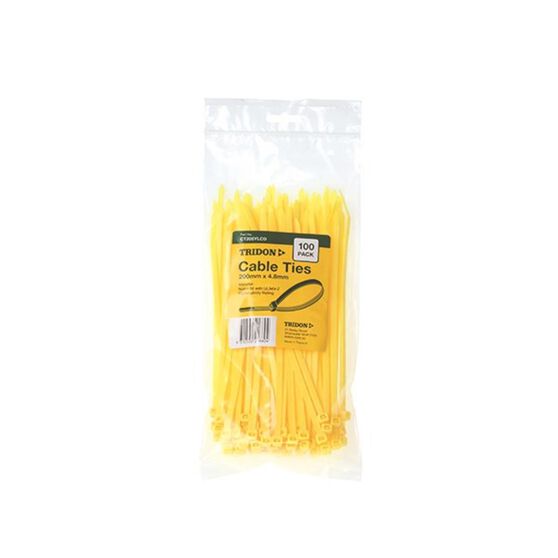 TRIDON CABLE TIE YELLOW 200 X 4.8MM, , scaau_hi-res
