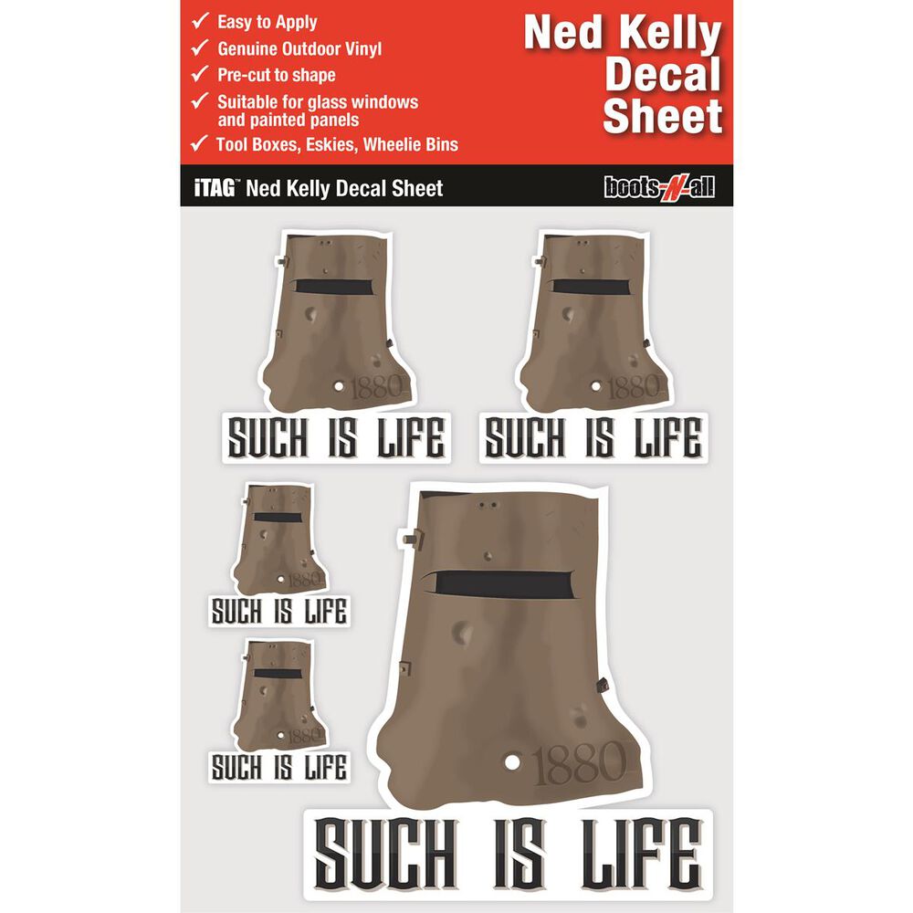 Ned Kelly Helmet iTAG Decals Sheet Supercheap Auto