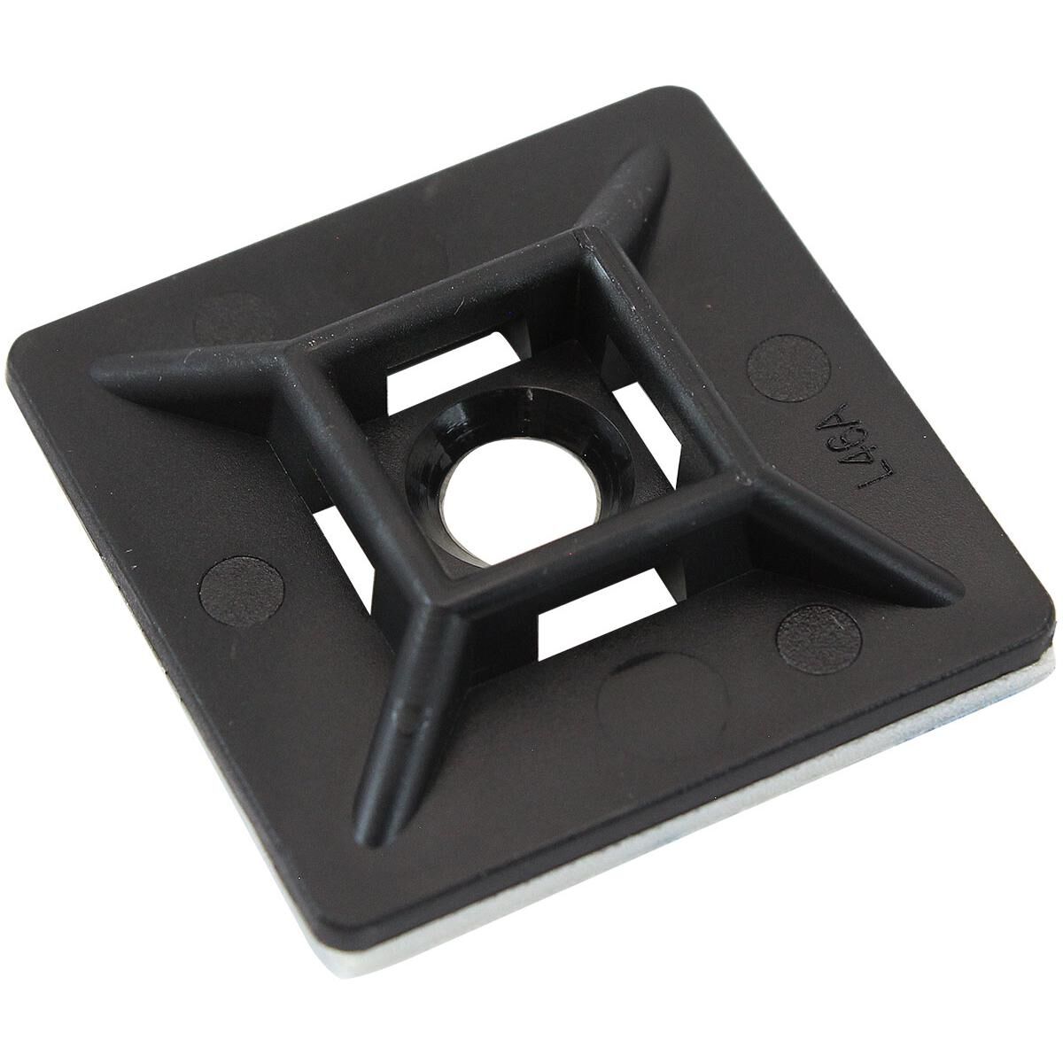 CABLE TIE MOUNTS 28MM X 28MM NYLON 3M PAD MOUNT BLACK, , scaau_hi-res
