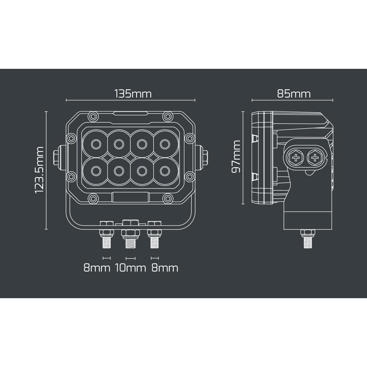 WORK LAMP NOXSOLIS LED 5.3" X 4" FLOOD BEAM 5,700 LUMEN 12-24V, , scaau_hi-res