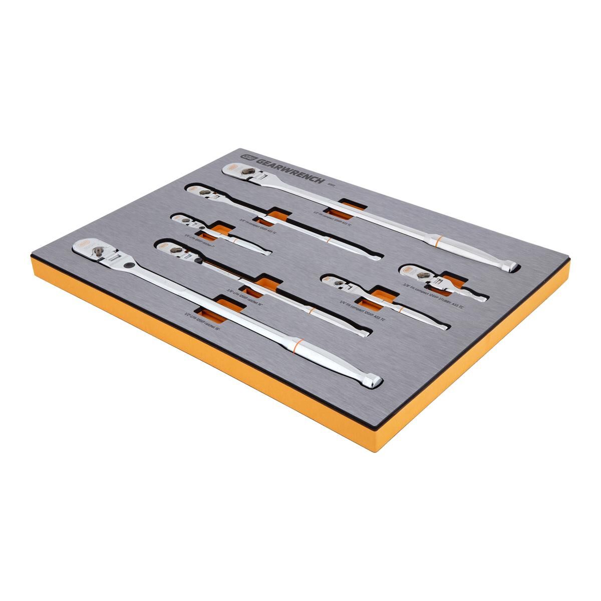 7 PIECE 1/4", 3/8" & 1/2" DRIVE 120XP RATCHET HANDLE EVA TRAY SET, , scaau_hi-res