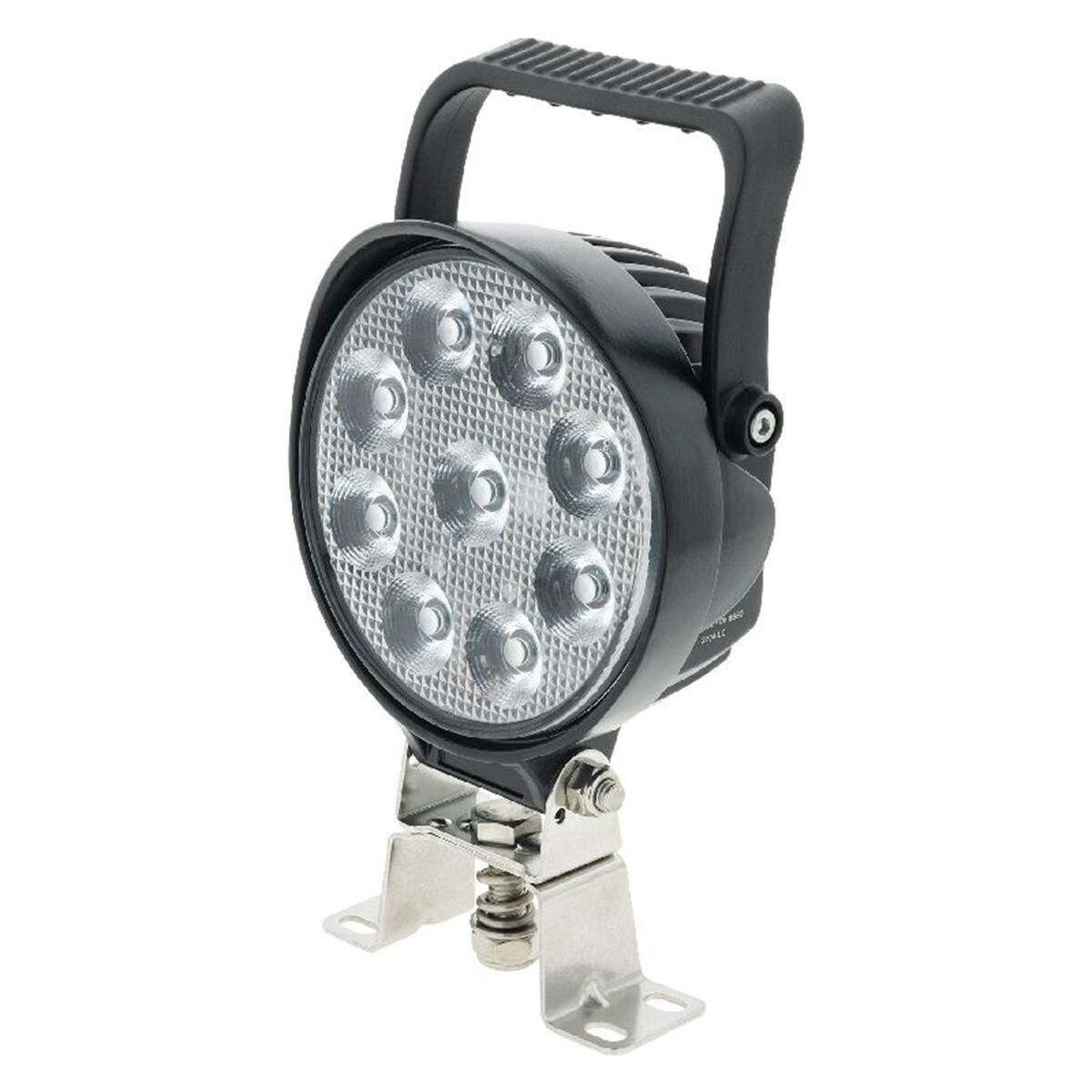 LED RND WORKLAMP SPOT BEAM W/HANDLE & SWITCH 9 - 36V 54W 9LEDs BLK HSNG 5,100Lmns, , scaau_hi-res