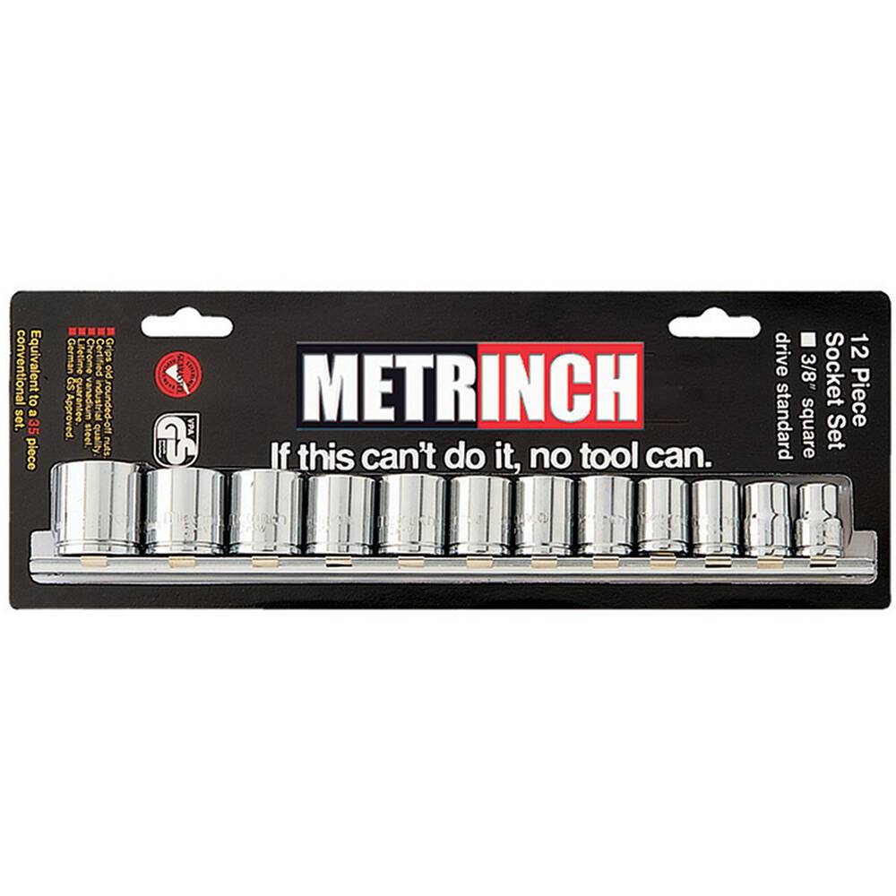 Metrinch Socket Set - 3/8 Inch Drive, 12 Piece - MET-0320 | Supercheap Auto