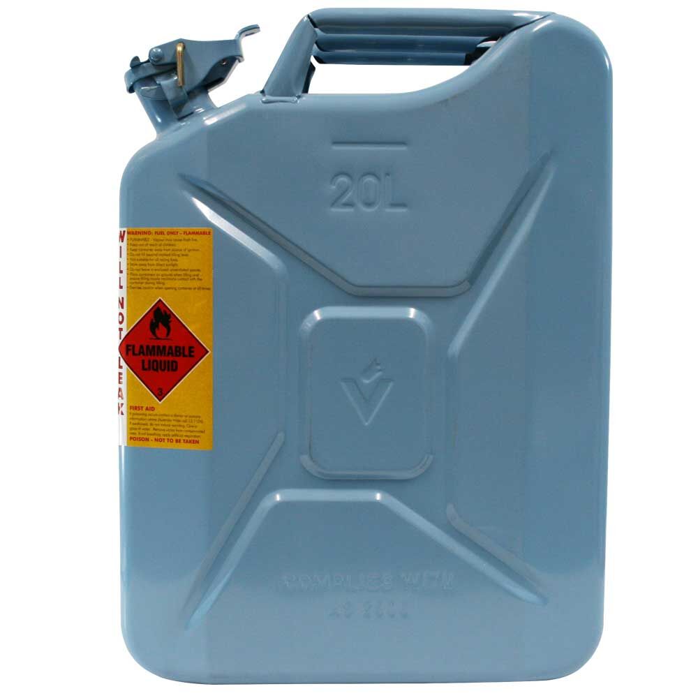 METAL JERRY CAN 20L KEROSENE POWDER BLUE CARTON QTY 5, , scaau_hi-res