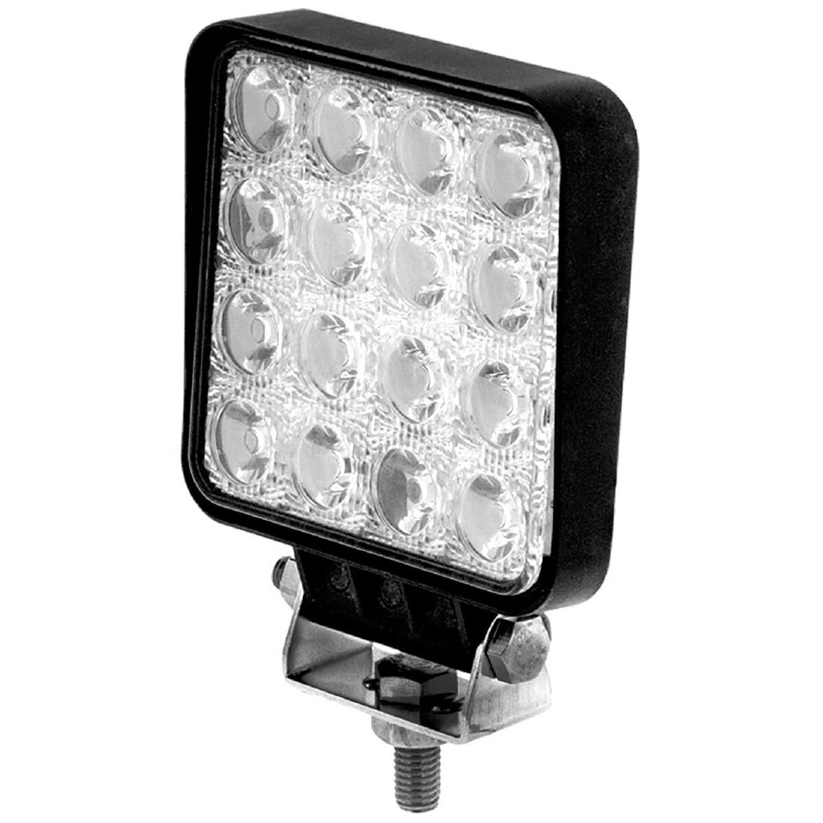 LED SQUARE WORKLAMP FLOOD BEAM 10-30V 48Watt 16 LEDs BLCK ABS HSNG 3,200 Lumens, , scaau_hi-res
