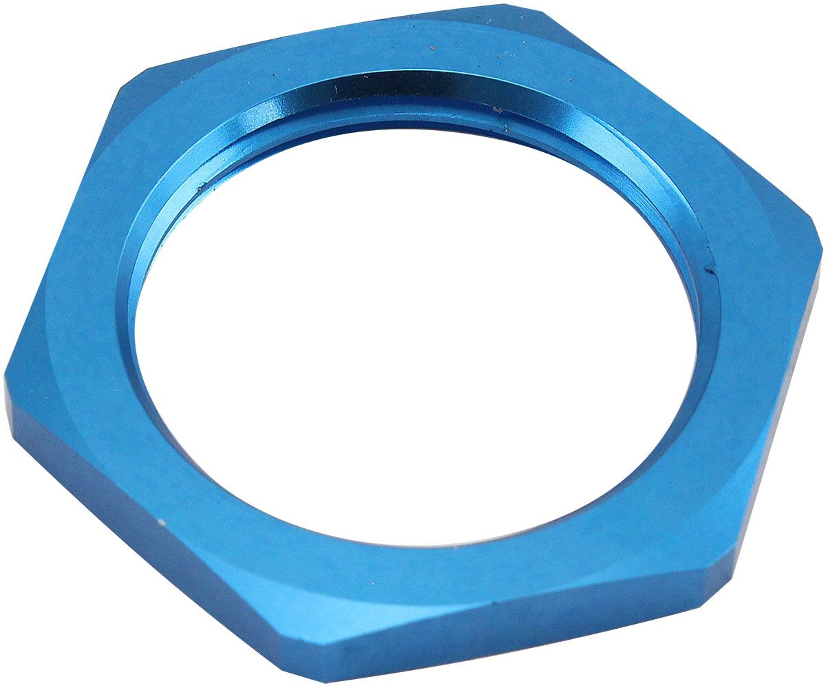 REPLACEMENT -6AN JAM NUT FULL FLOW BULKHEAD BLUE HALF NUT, , scaau_hi-res