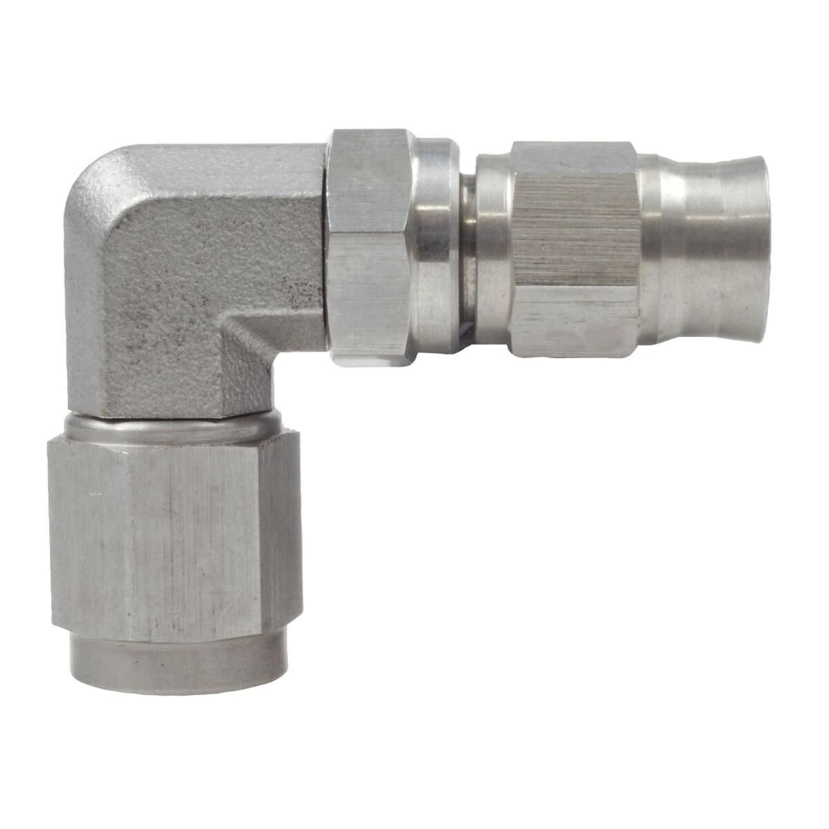 TEFLON HOSE FITTING AN-3 90 DEG STAINLESS STEEL, , scaau_hi-res