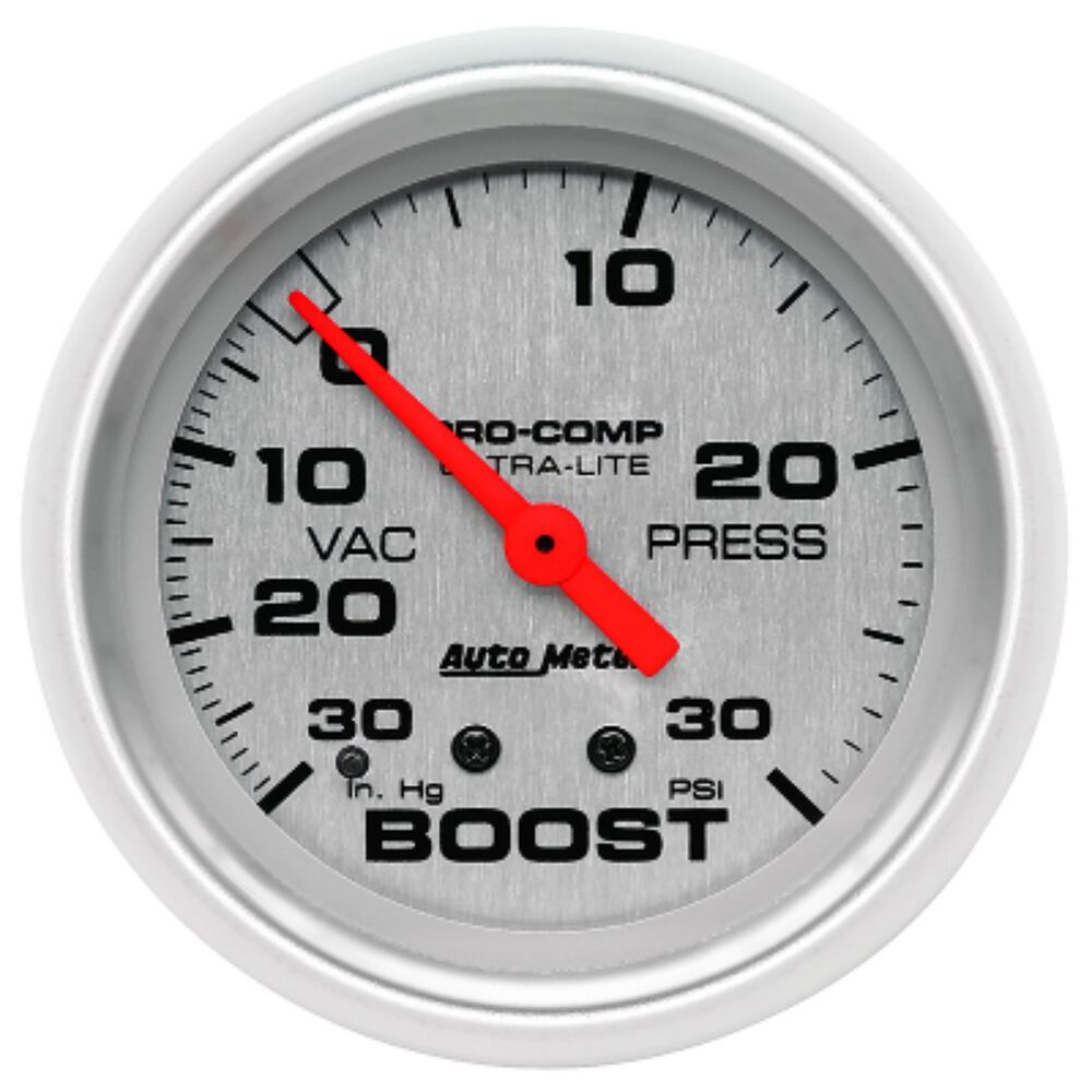 Autometer Ultra Lite Boost/Vacuum Gauge Mechanical 10 Feet, 30 inHg