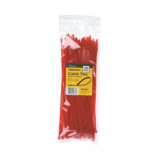TRIDON CABLE TIE RED 300 X 4.8MM, , scaau_hi-res