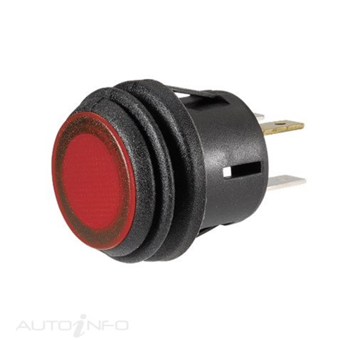 Narva Push Pull Switch With Waterproof Boot and LED Red