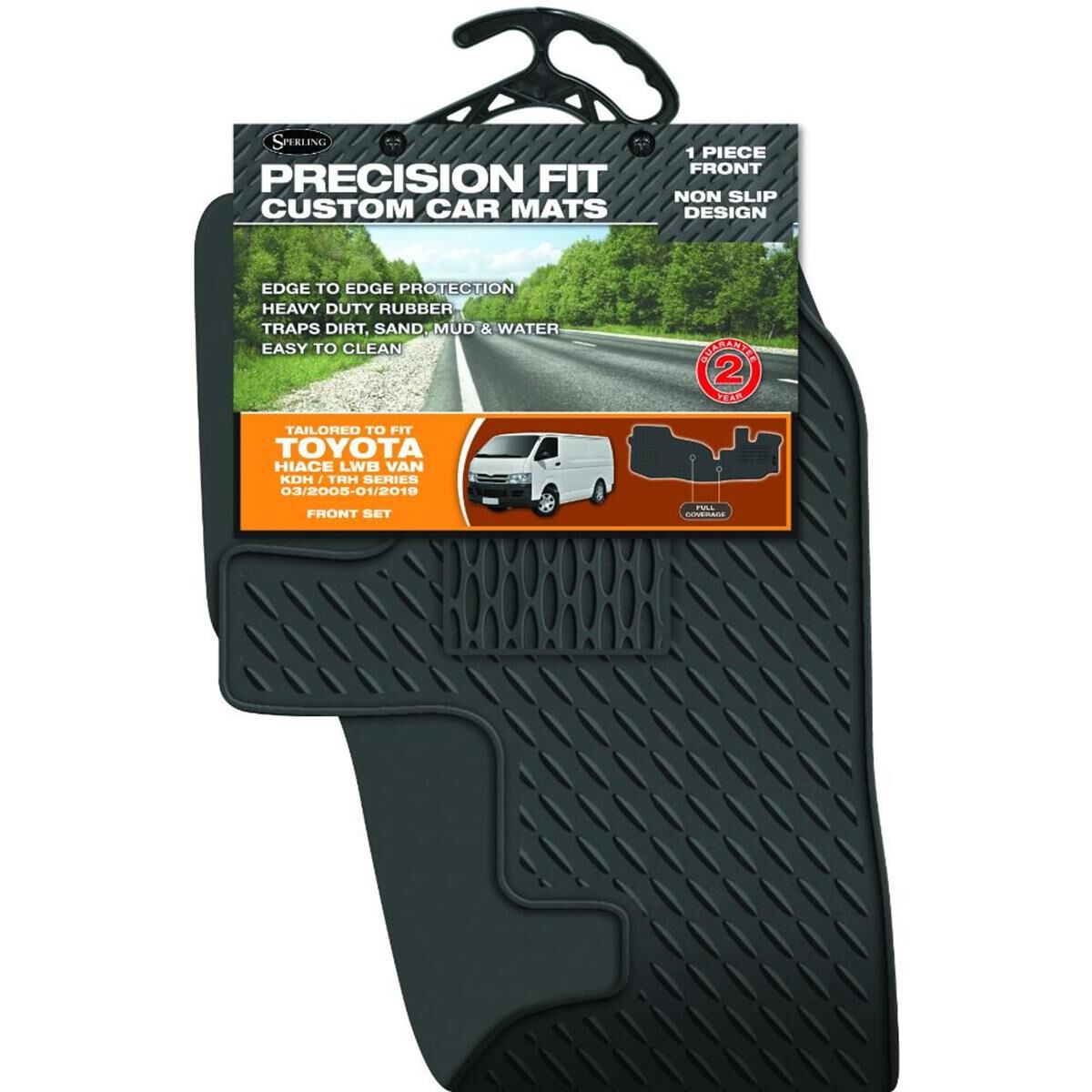 SPERLING PRECISION FIT PVC CUSTOM FLOOR MATS SUITS TOYOTA HIACE VAN (KDH,TRH) 2005-2019, , scaau_hi-res