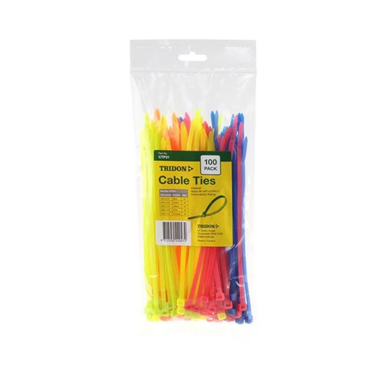 TRIDON CABLE TIE COMBO PACK - ASSORTED COLOURS 200 X 4.8MM, , scaau_hi-res