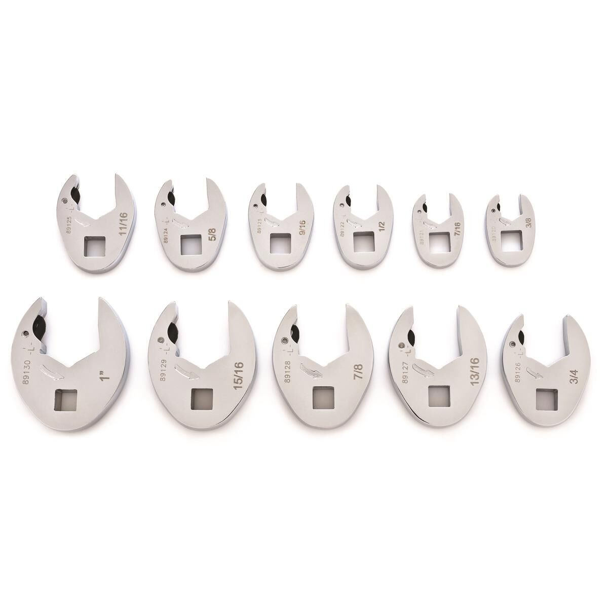 11 PC. 3/8&rdquo; DRIVE RATCHETING CROWFOOT SAE WRENCH SET, , scaau_hi-res
