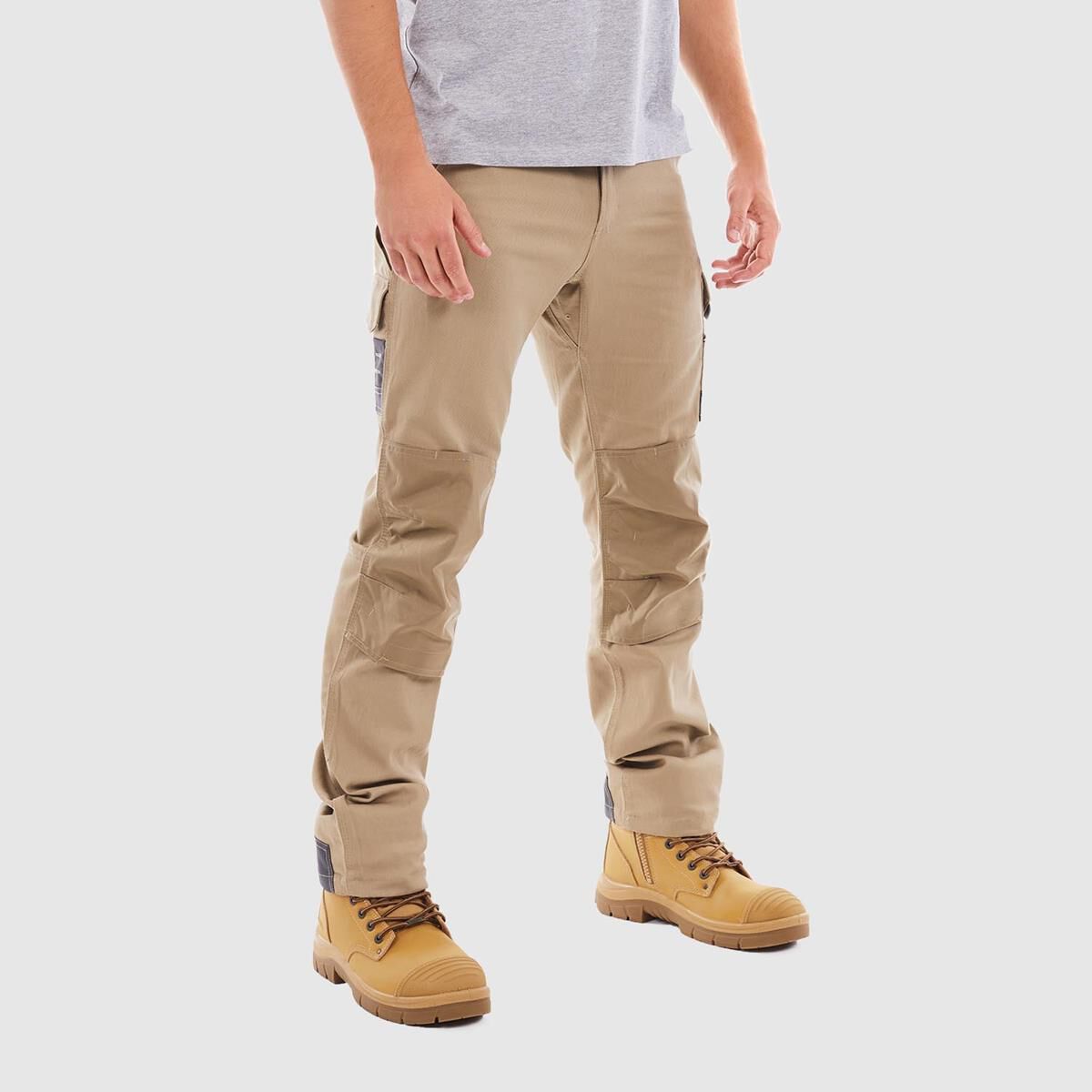 TRADIE FLEX CONTRAST CARGO PANT KHAKI 107, , scaau_hi-res