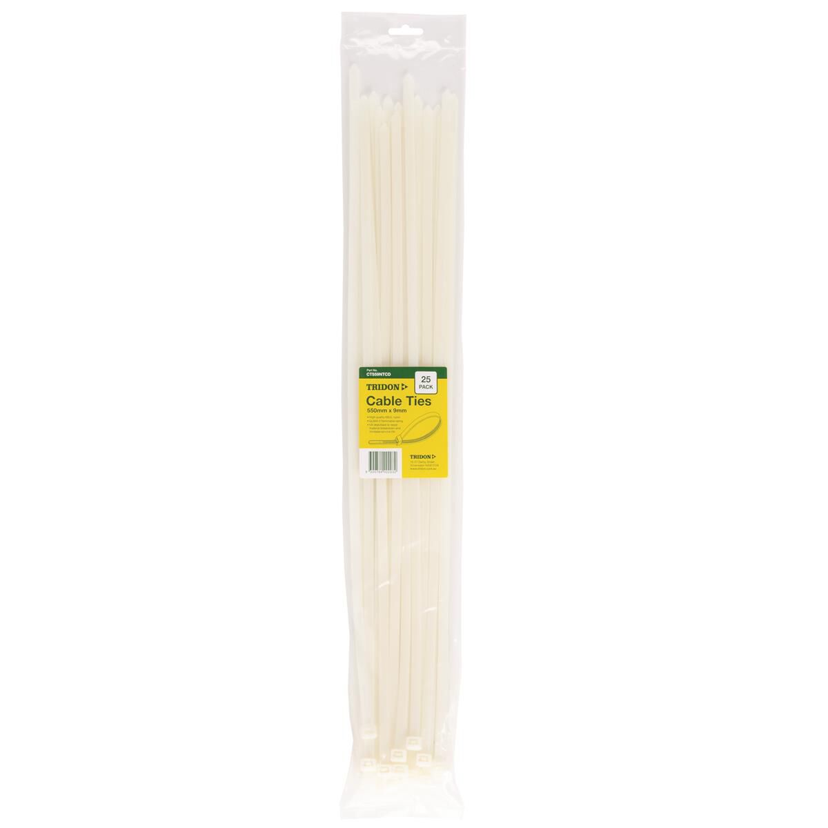 TRIDON CABLE TIE NATURAL 550MMX9MM PK25, , scaau_hi-res