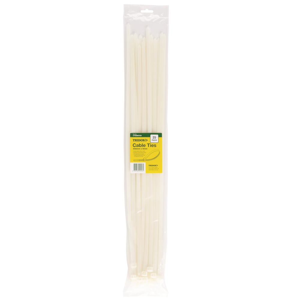 Tridon Cable Ties Natural, 550mm, 25 Pack, 9mm, CT559NTCD