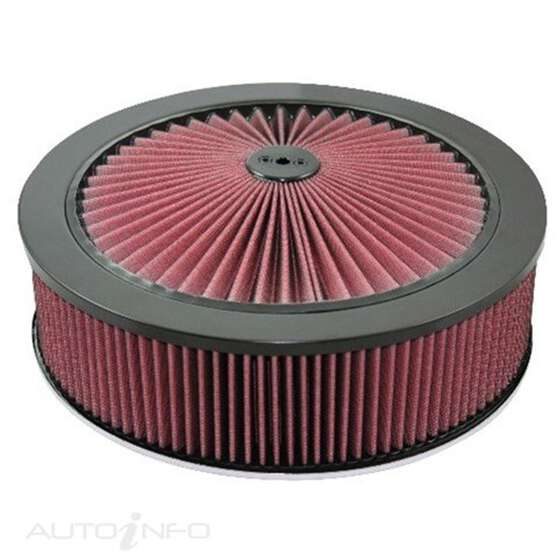 BLACK HI FLOW ASS FIT 2&4BBL HOLLEY 14" X 70MM, , scaau_hi-res