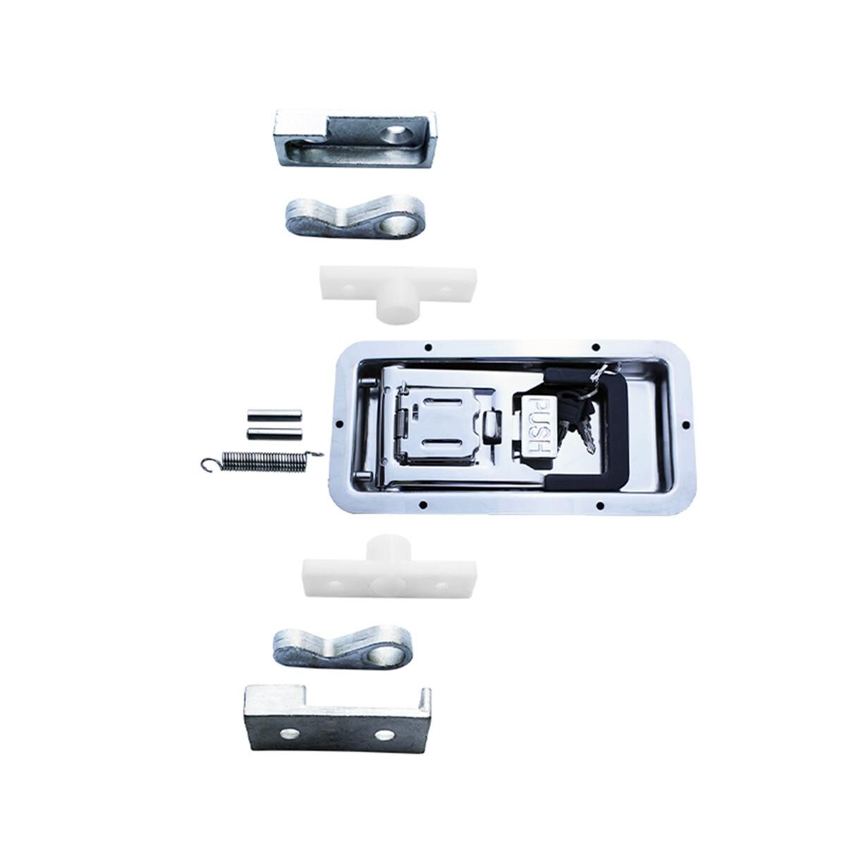Sunrise CAM Truck Door Lock Kit Stainless Steel Model 04 Recessed, , scaau_hi-res