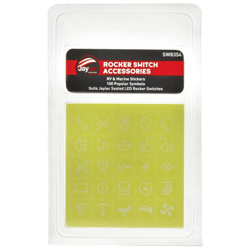 Standard Rocker Switch Sticker Jaylec Rocker Switch Stickers Pkt100 - SW8354 | Supercheap Auto