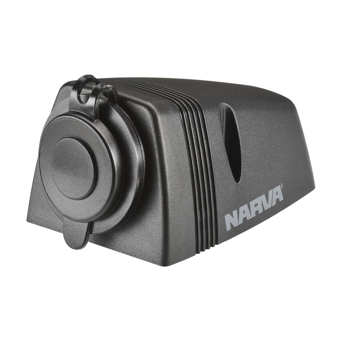 NARVA HEAVY-DUTY SURFACE-MOUNT DUAL USB/USB-C SOCKET - BLACK HOUSING, , scaau_hi-res