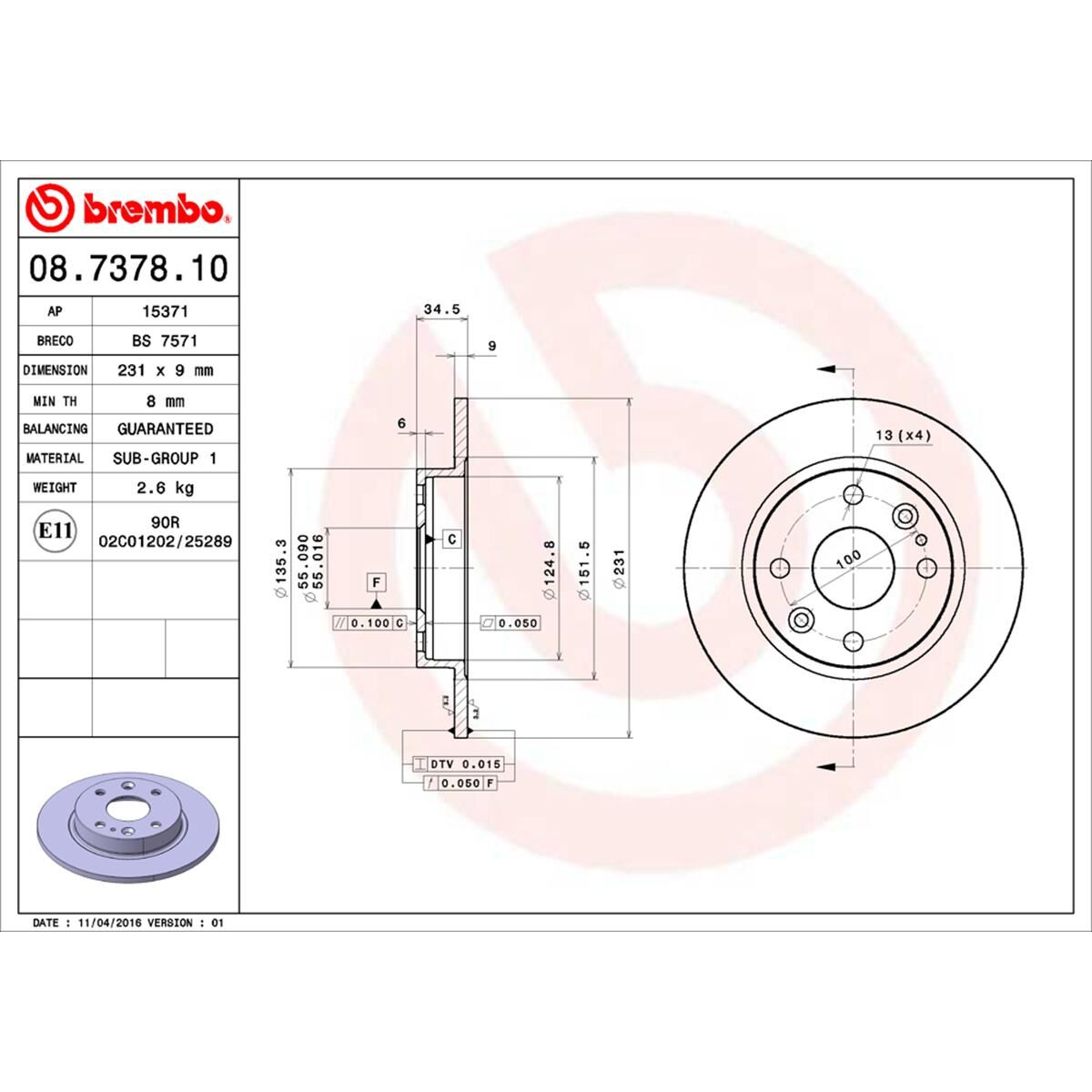 BREMBO DISC ROTOR, , scaau_hi-res