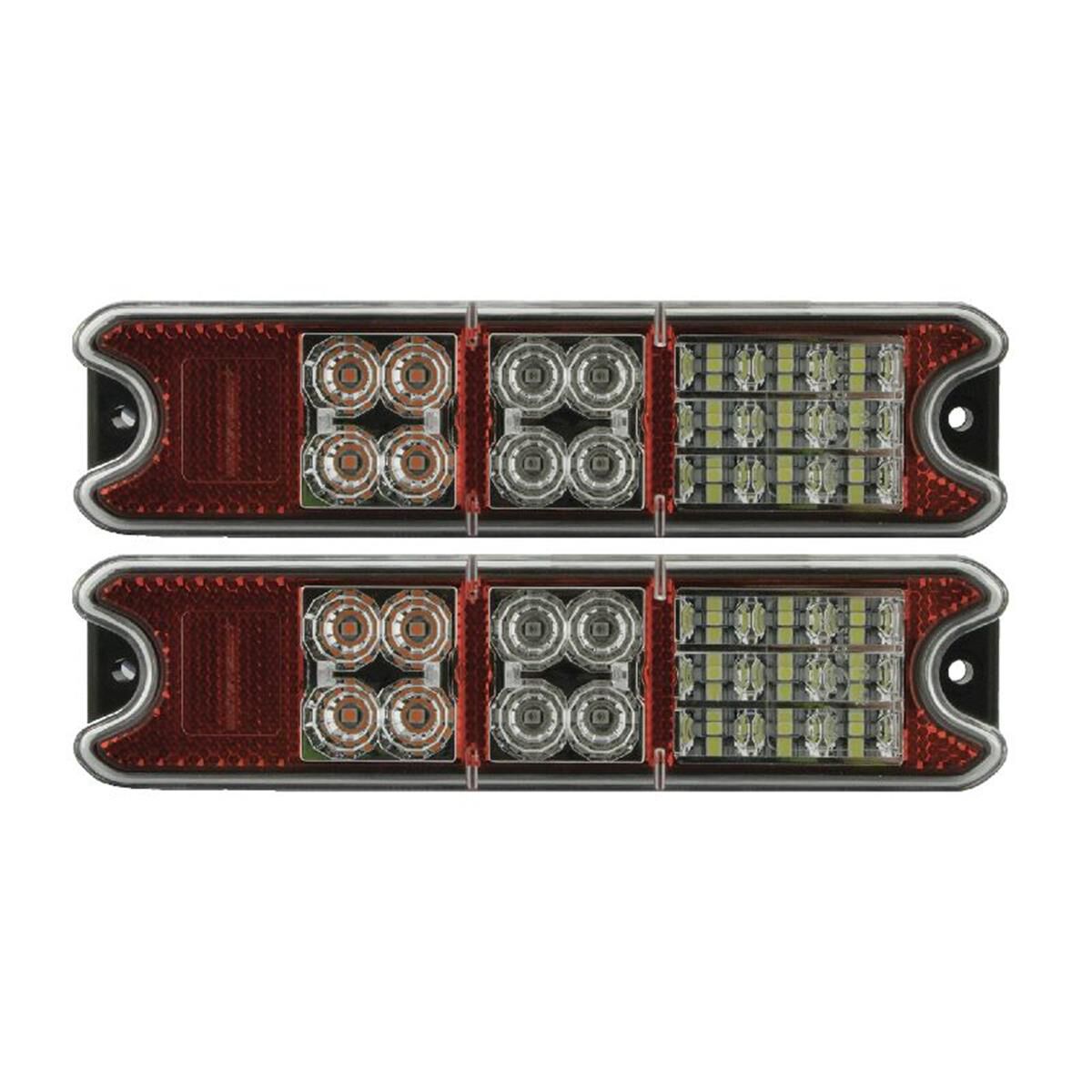 PKT 2 LED STOP/TAIL/IND/REVRSELAMP 10-30V W/REFLECTOR SLMLNE SUITS FORKLIFT IP67, , scaau_hi-res