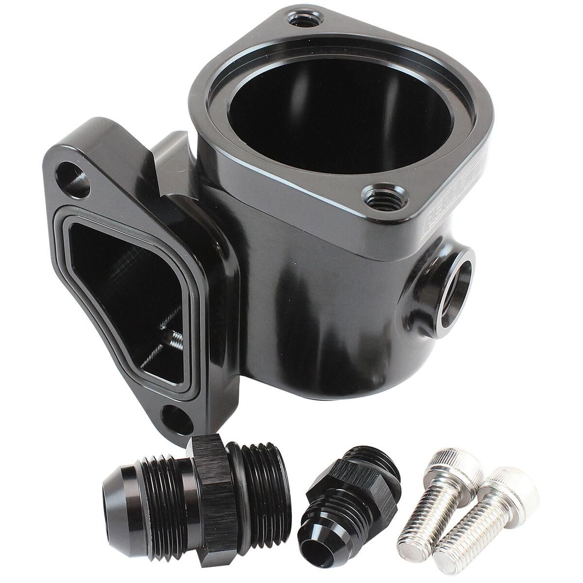 FORD BA BF FG FALCON LOWER THERMOSTAT HOUSING BARRA 6CYL AEROFLOW - AF 64-4136BLK, , scaau_hi-res