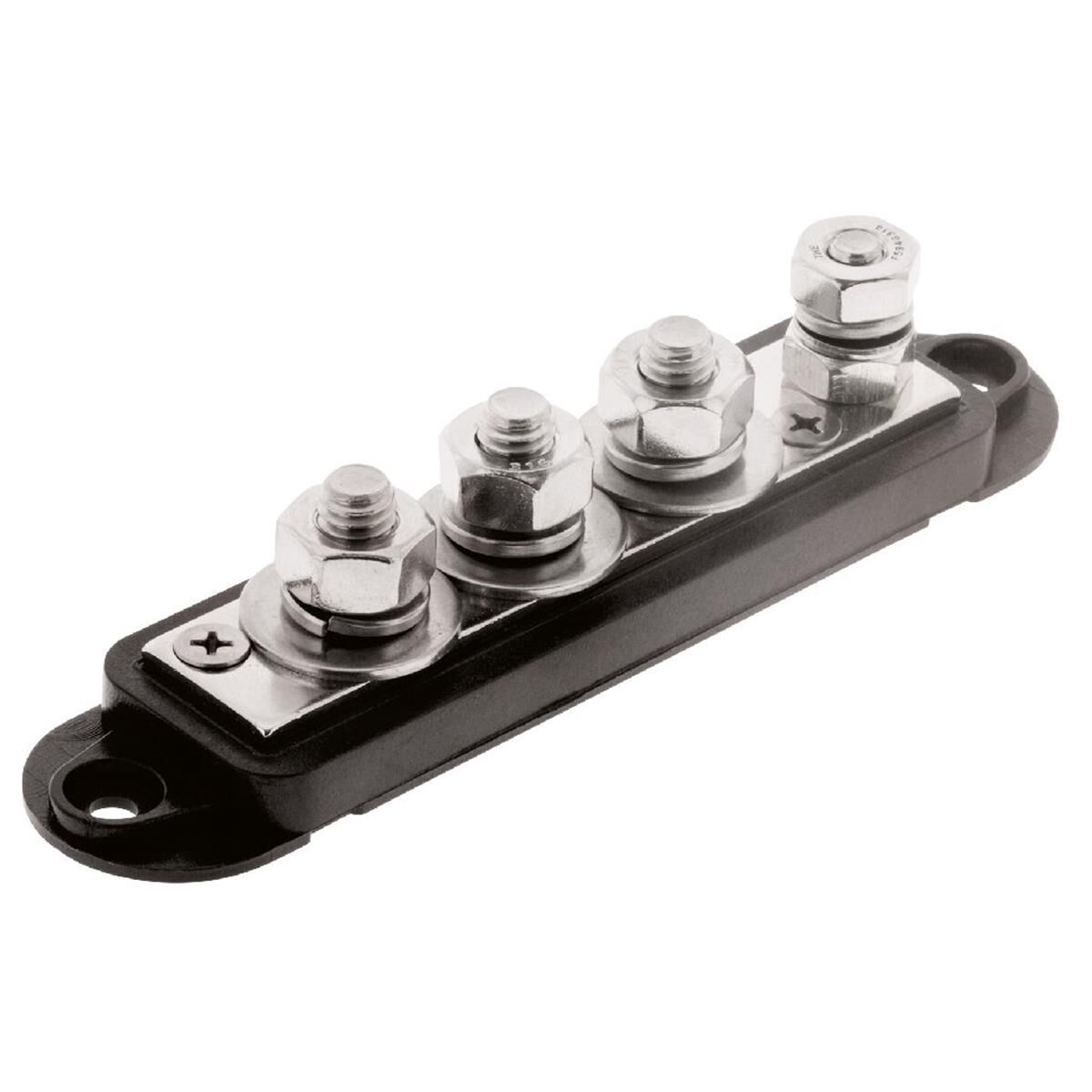 4 POINT BASE BUSBAR BLK MAX 210 AMP 5/16' TERM POST, , scaau_hi-res