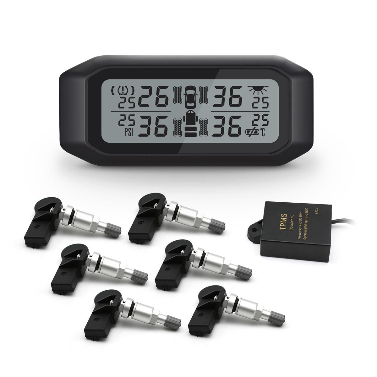 Promata Mata 1 EZsync Wireless Pairing Tyre Pressure Monitor - 6 Internal Sensors - With Booster 25 Meters 25 Meters, , scaau_hi-res