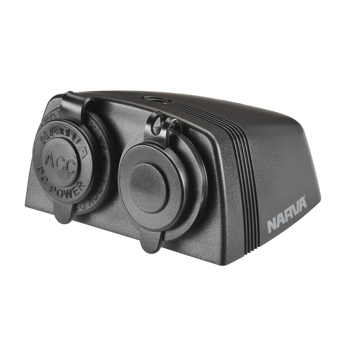 NARVA HEAVY-DUTY TWIN ACCESSORY USB & USB-C SOCKET - BLACK HOUSING, , scaau_hi-res