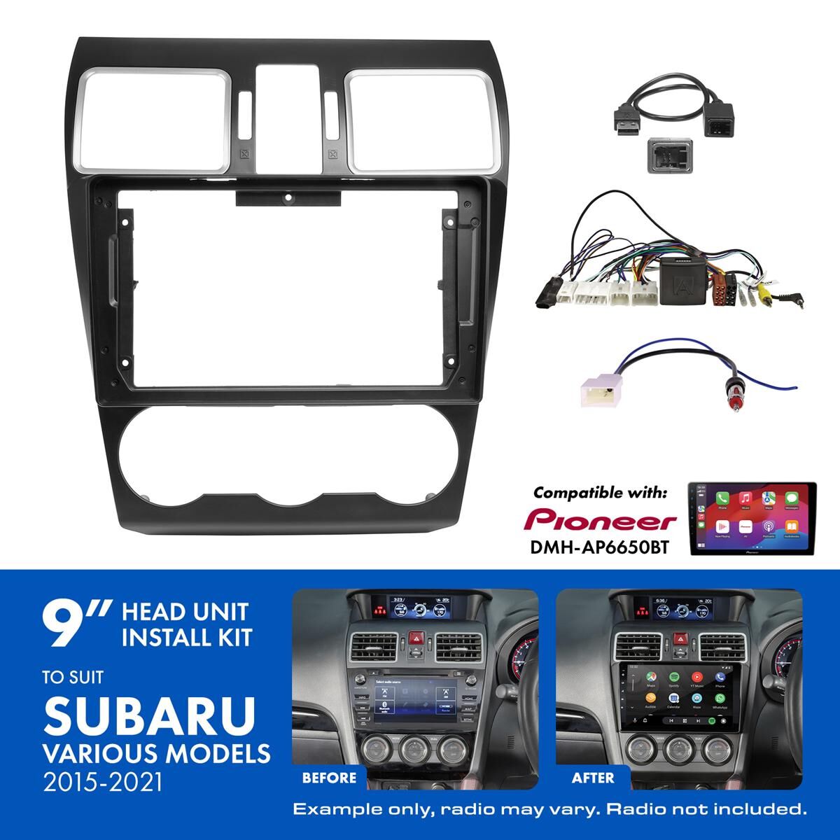 9" HEAD UNIT INSTALL KIT TO SUIT SUBARU 2015-2021, , scaau_hi-res