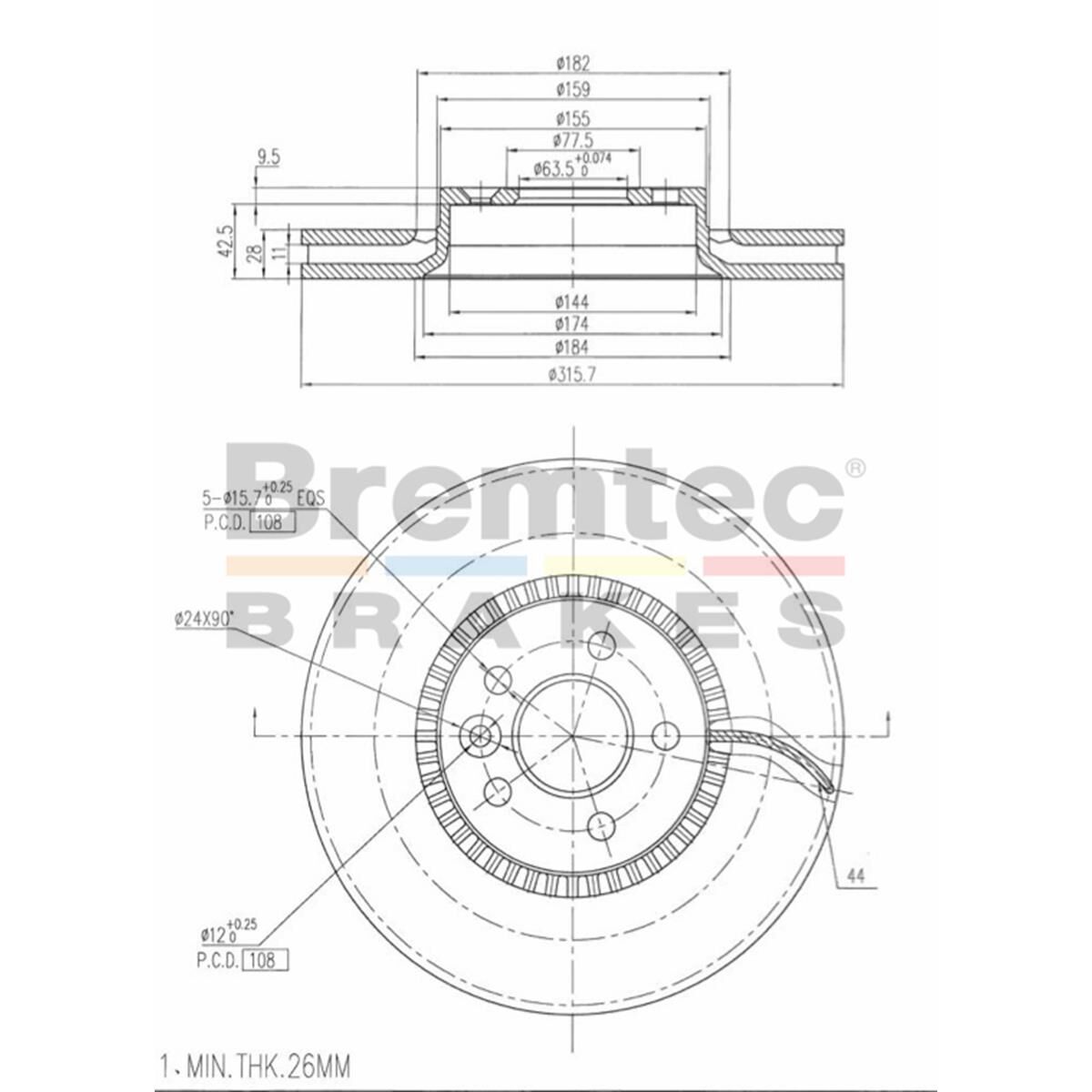 EURO-LINE BRAKE DISC ROTOR, , scaau_hi-res