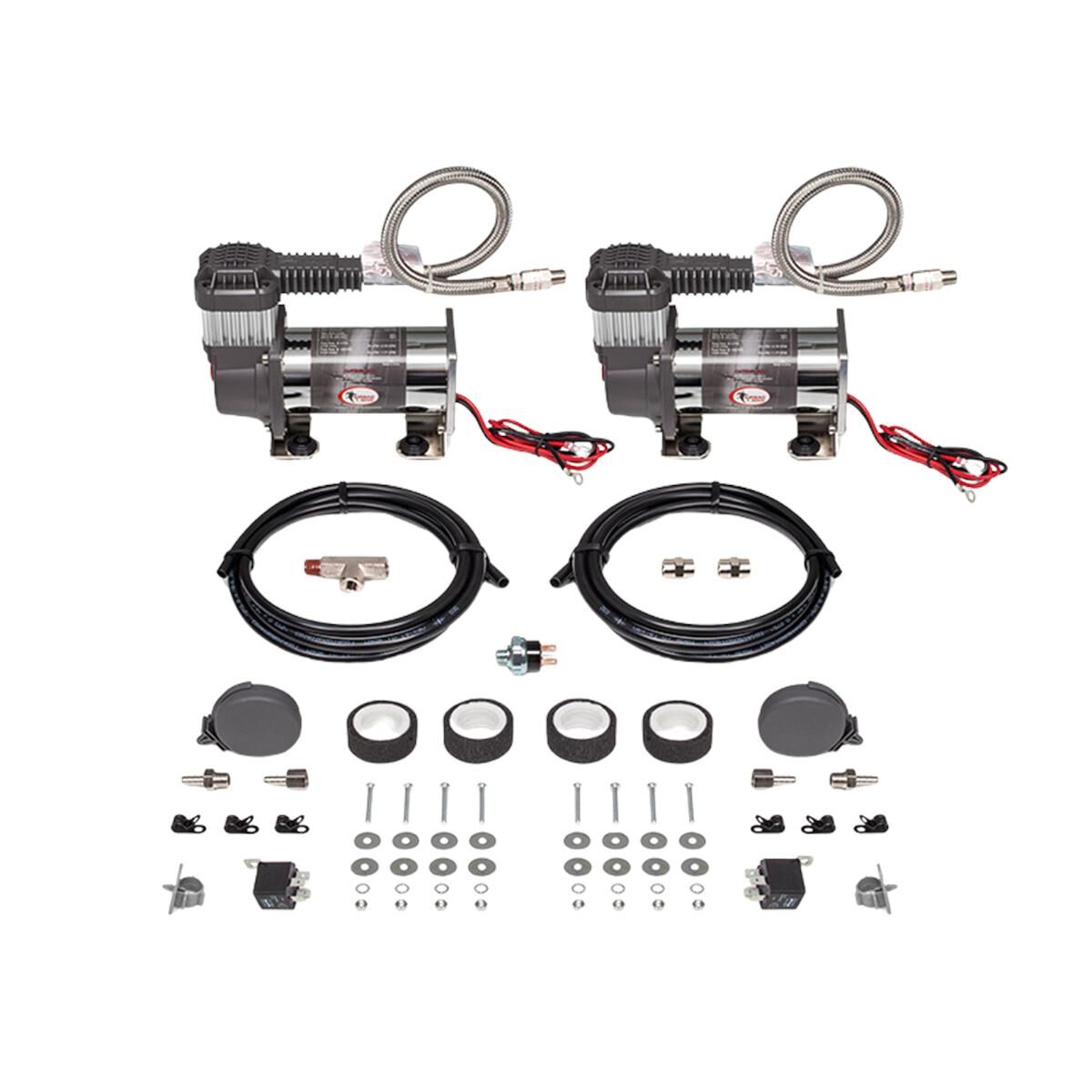 12v Airbag Man Dual Compressor Kit - 136 LPM, 50% Duty Cycle & 200 PSI, , scaau_hi-res