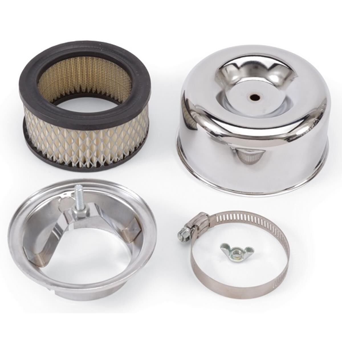 EDELBROCK 94 CARB CHROME ROUND AIR CLEANER (EACH), , scaau_hi-res