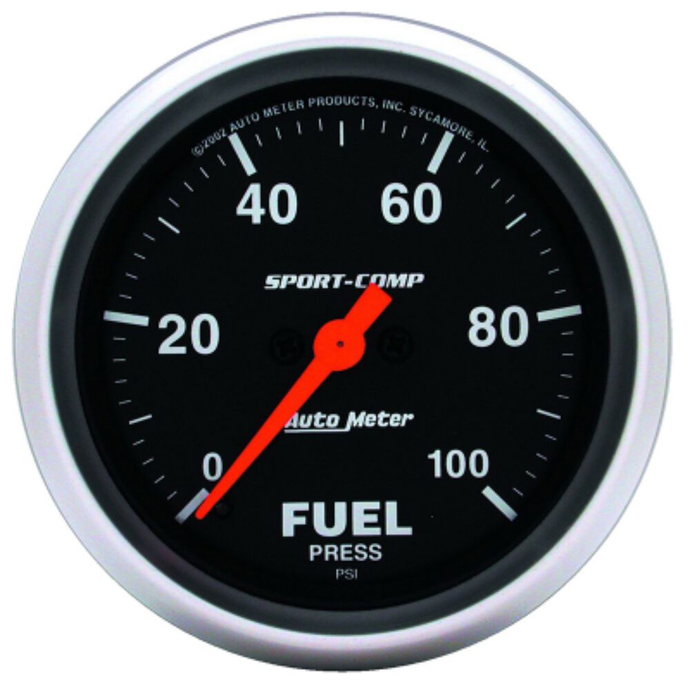 Autometer Fuel Pressure Gauge Electric 0 100 PSI, 2 5/8