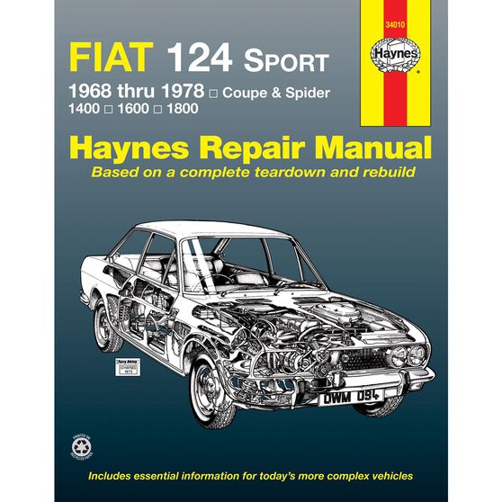 FIAT 124 SPORT COUPE AND SPIDER HAYNES REPAIR MANUAL FOR 1968 THRU 1978, , scaau_hi-res