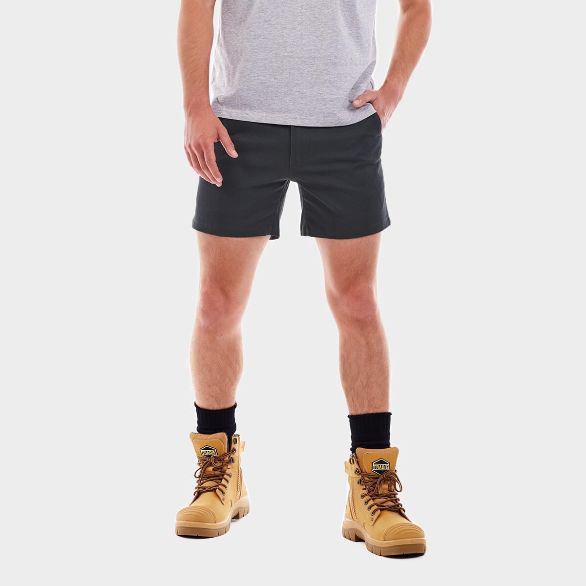 TRADIE FLEX CONTRAST SHORT LENGTH SHORT BLACK 102, , scaau_hi-res