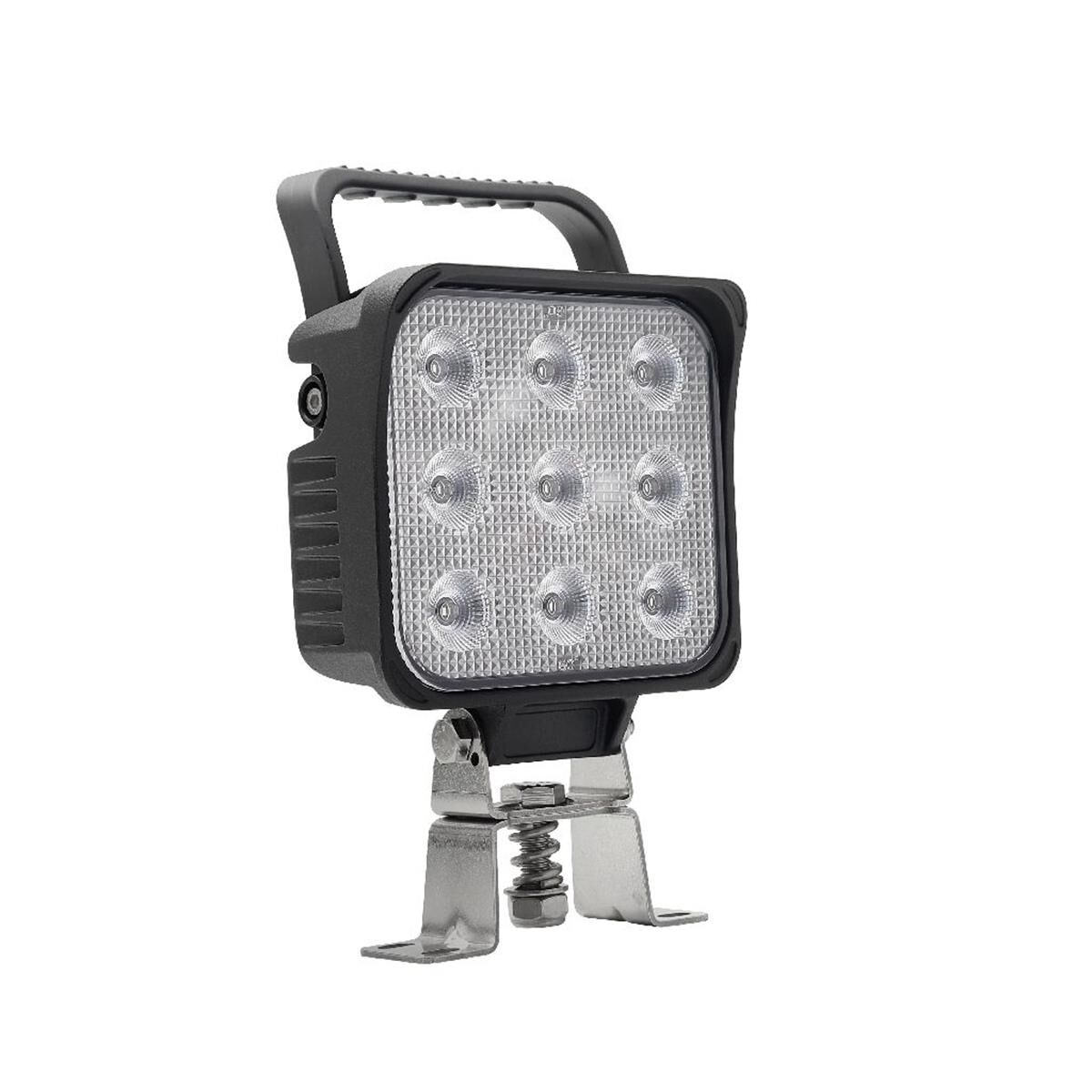 LED SQUARE WORKLAMP SPOT BEAMW/HANDLE & SWTCH 9 - 36V 54W 9LEDs BLK HSNG 5,100Lmns, , scaau_hi-res