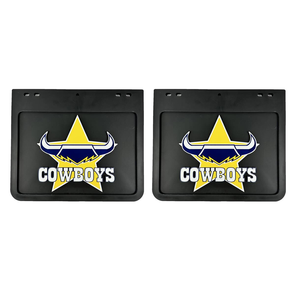 250MM DROP X 300MM WIDTH BLACK MONO MUDFLAP  - COWBOYS, , scaau_hi-res