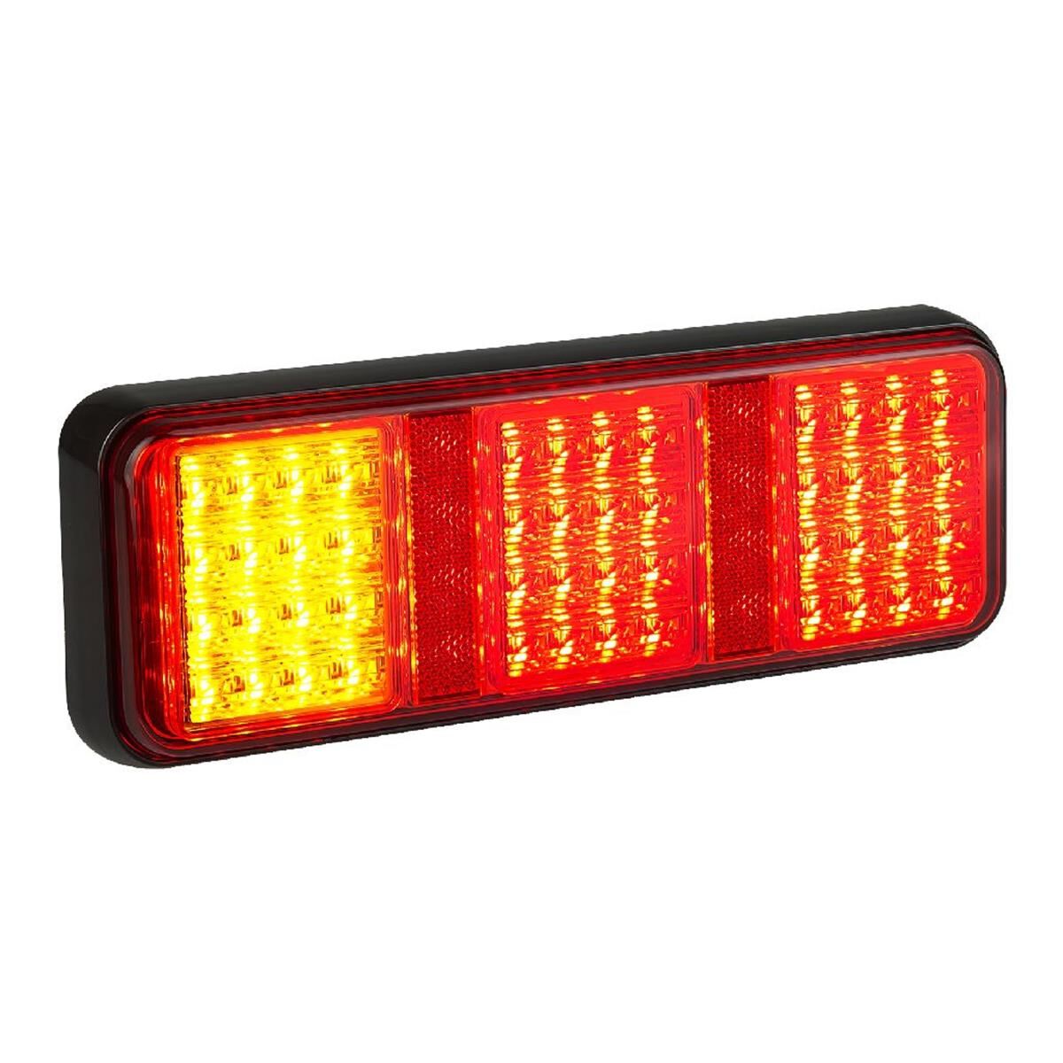 LED STOP/TAIL/INDICATOR LAMP 12/24V W/ REFLECTOR 30cm LEAD BLACK HOUSING, , scaau_hi-res