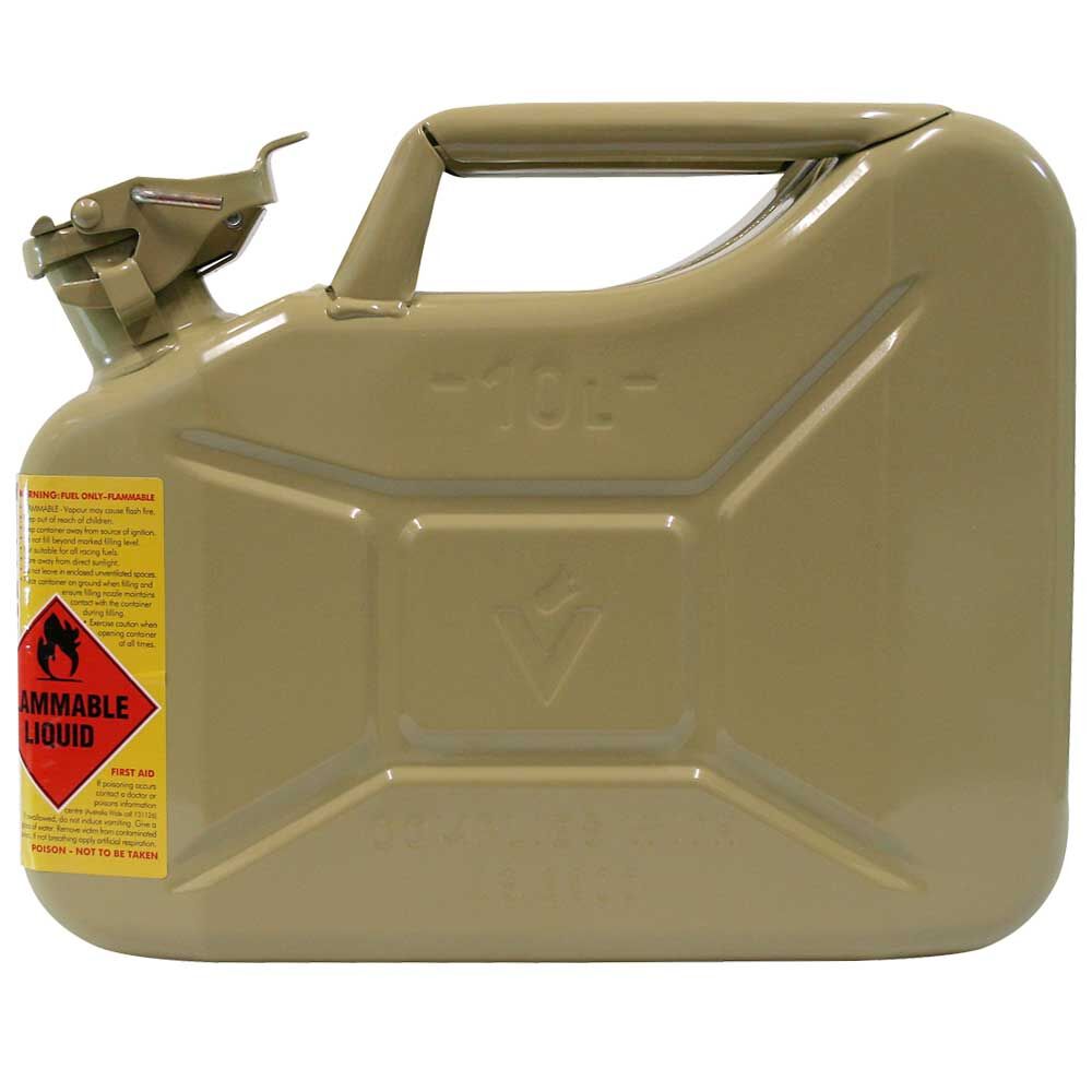 METAL JERRY CAN 10L DIESEL OLIVE YELLOW CARTON QTY 4, , scaau_hi-res