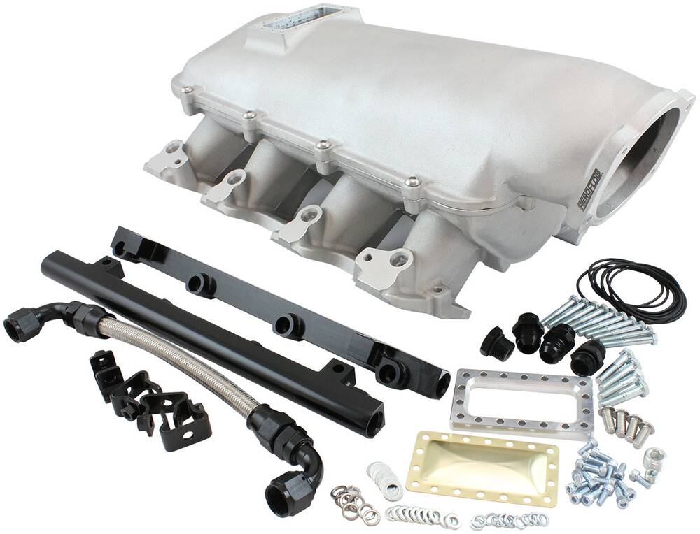 Rectangular Intake With Ramps Aeroflow GM LS Modular Intake Manifold Rectangle Port Low Rise EFI ...