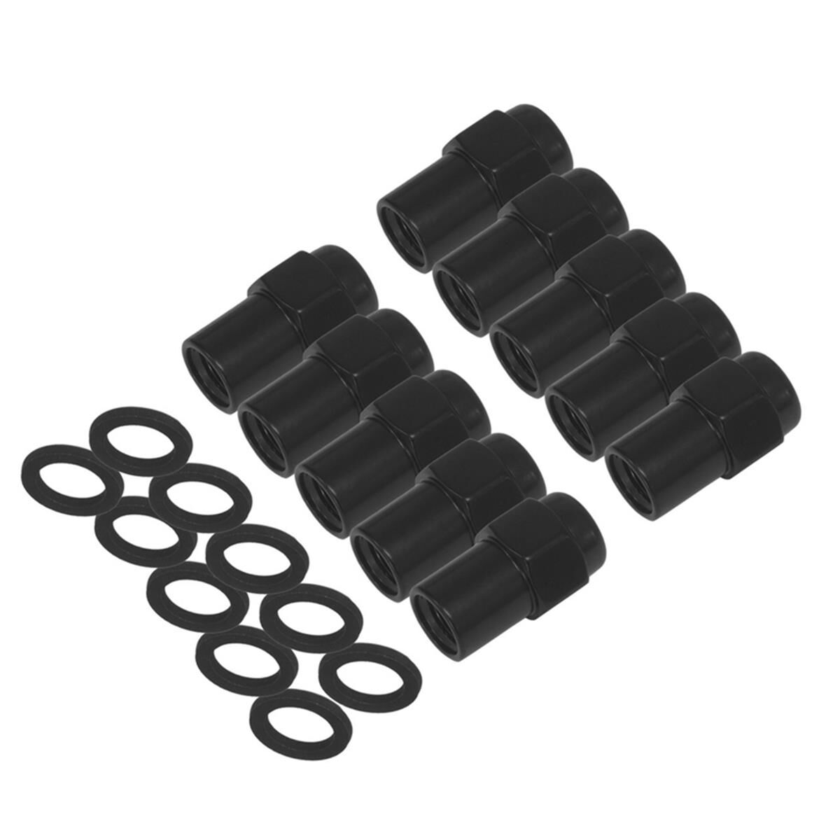 Street Pro Wheel Lug Nut Kit Black 002 Street ProMag Length 1.56 1 2 .700 Shank Set Of 10 STP WN5200K10 BLK