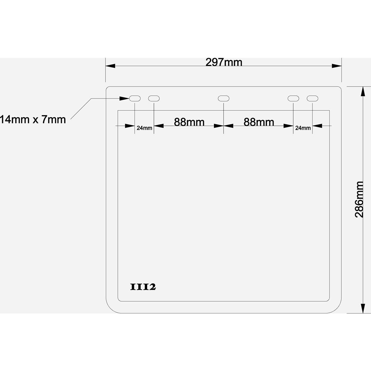280MM DROP X 300MM WIDTH BLACK MONO MUDFLAP  - ST GEORGE, , scaau_hi-res