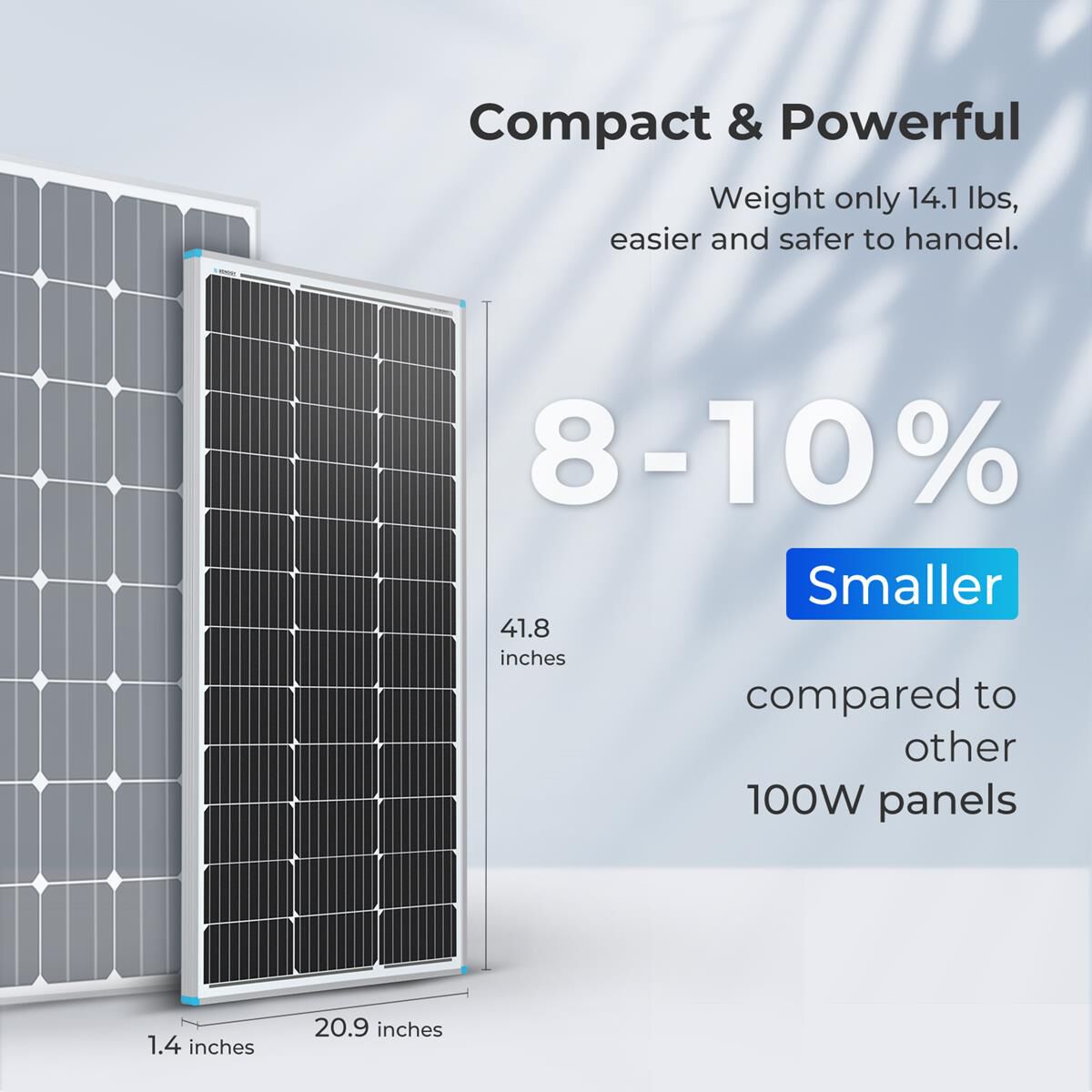 100 WATT 12 VOLT MONOCRYSTALLINE SOLAR PANEL (COMPACT DESIGN), , scaau_hi-res