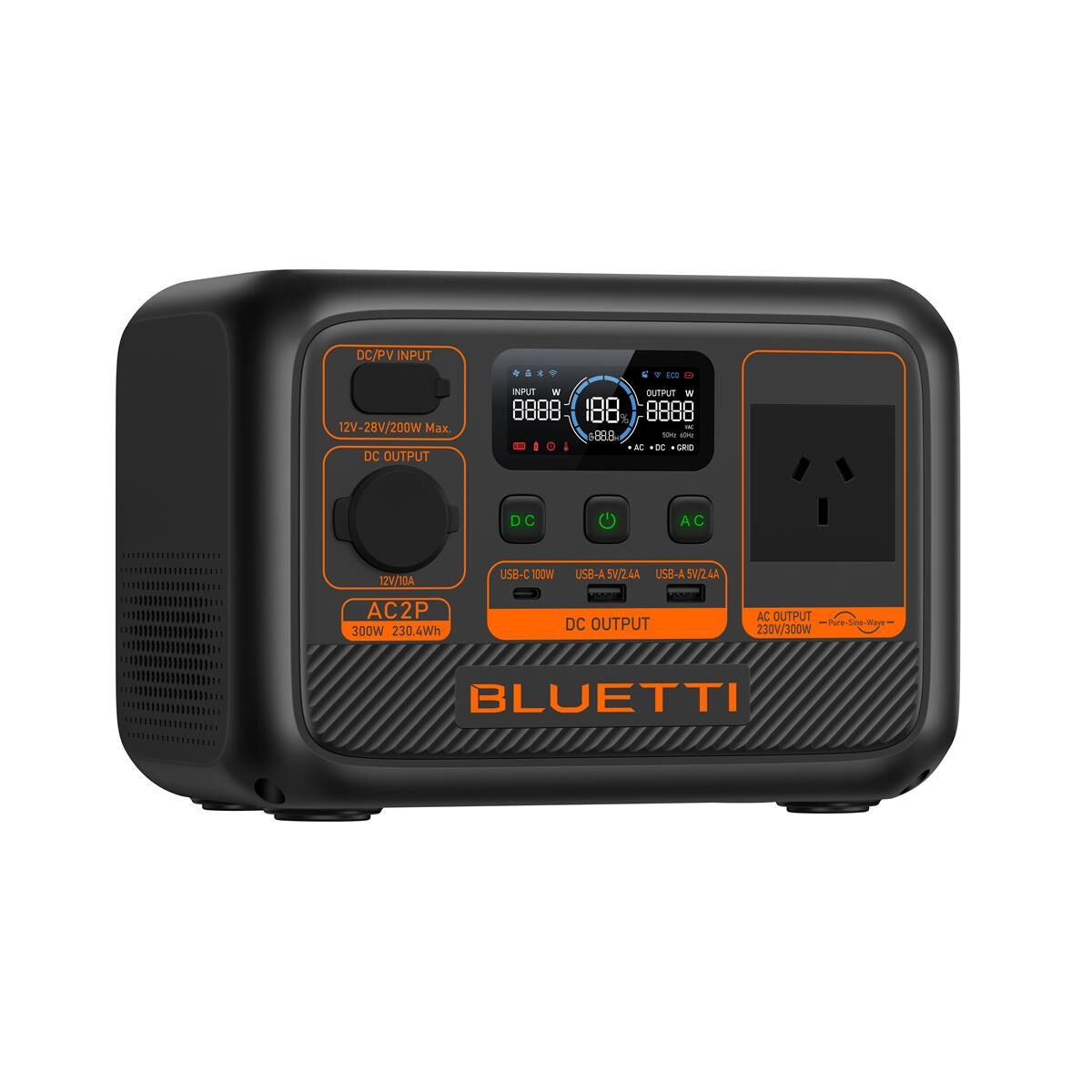 BLUETTI AC2P PORTABLE POWER STATION 300W 230WH, , scaau_hi-res